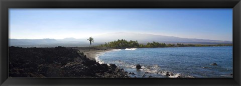 Framed Keawaiki Bay, Black Sand Beach, Big Island, Hawaii Print