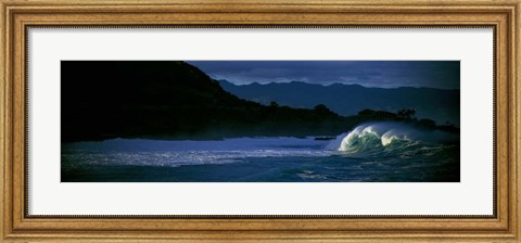 Framed Waves in Waimea Bay, Oahu, Hawaii Print