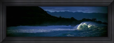 Framed Waves in Waimea Bay, Oahu, Hawaii Print