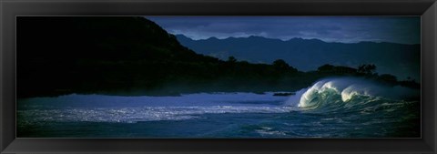 Framed Waves in Waimea Bay, Oahu, Hawaii Print