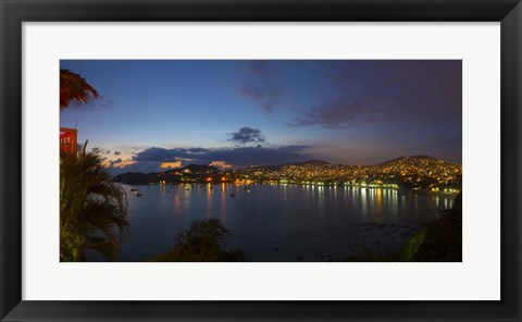 Framed Playa La Madera, Zihuatanejo, Guerrero, Mexico Print