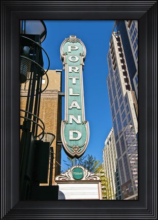 Framed Portland Landmark Sign, Portland, Oregon Print
