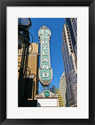 Framed Portland Landmark Sign, Portland, Oregon Print