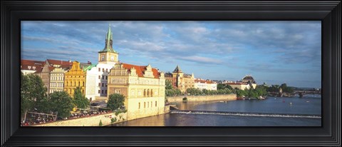 Framed Waterfront, Prague, Czech Republic Print