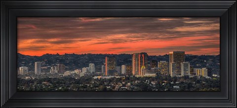 Framed Century City, Hollywood Hills, Los Angeles, California Print
