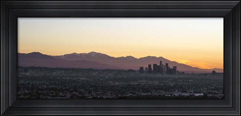 Framed Downtown Los Angeles at Dusk, California Print