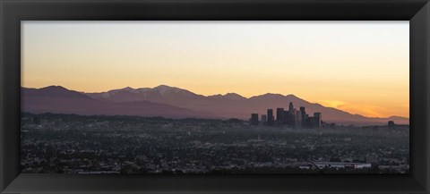 Framed Downtown Los Angeles at Dusk, California Print