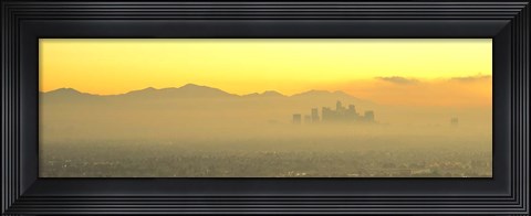 Framed Los Angeles with Yellow Sky, California Print