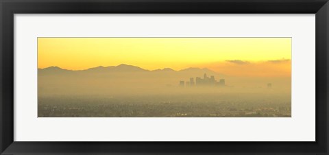 Framed Los Angeles with Yellow Sky, California Print