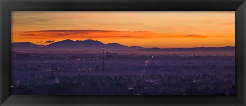 Framed Buildings and San Bernardino Mountains, California Print