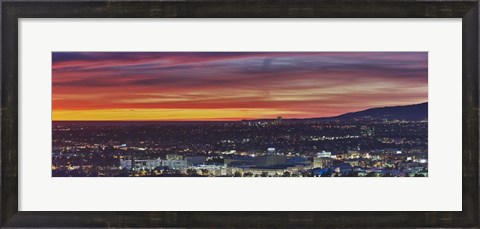 Framed Los Angeles at Night, California Print