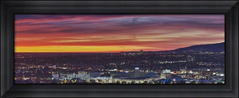 Framed Los Angeles at Night, California Print