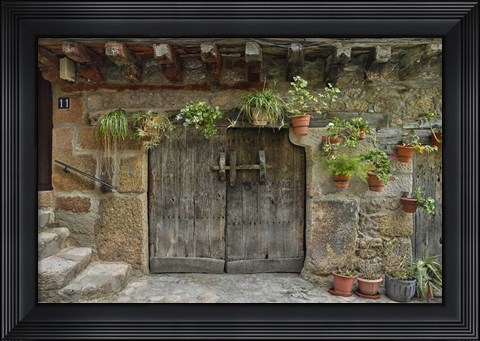 Framed Wooden Door II, San Martin de Trevejo, Spain Print