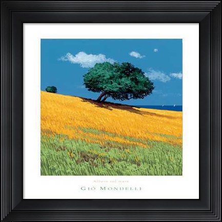 Framed Gio Mondelli - Albero Sul Mare Size 15.75x15.75 Print