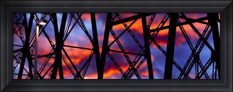 Framed Trestles of a Railway Bridge at Sunset, Gaviota State Park, California Print