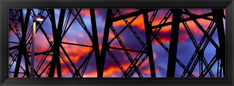 Framed Trestles of a Railway Bridge at Sunset, Gaviota State Park, California Print