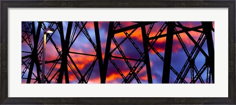 Framed Trestles of a Railway Bridge at Sunset, Gaviota State Park, California Print