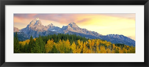 Framed Sunrise Over Mountain Range, Grand Teton National Park, Wyoming Print