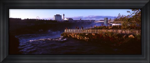 Framed Tourists at a Waterfall, Niagara Falls, Niagara River Print