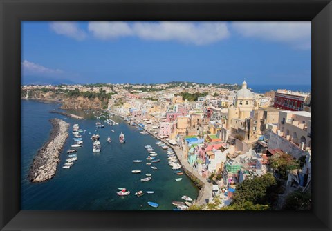 Framed Marina Corricella, Bay of Naples, Italy Print