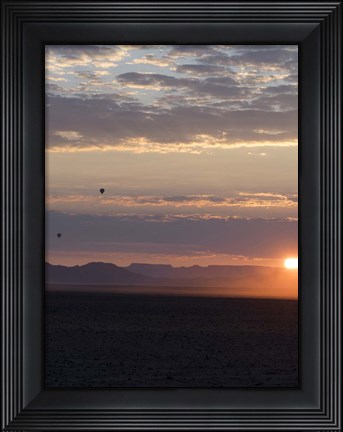 Framed Hot Air Balloons at Dusk, Namib-Naukluft National Park, Namibia Print