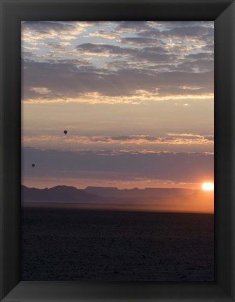 Framed Hot Air Balloons at Dusk, Namib-Naukluft National Park, Namibia Print