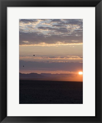 Framed Hot Air Balloons at Dusk, Namib-Naukluft National Park, Namibia Print