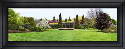 Framed Fountain in Peace Garden, Chicago Botanic Garden Print