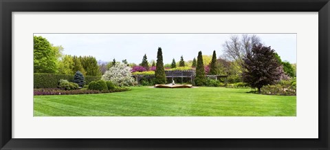 Framed Fountain in Peace Garden, Chicago Botanic Garden Print