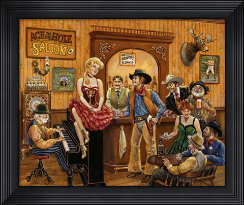 Framed Wild Wild West Saloon Print