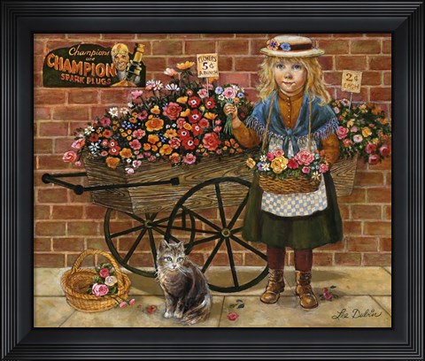 Framed Liza Flower Girl Print