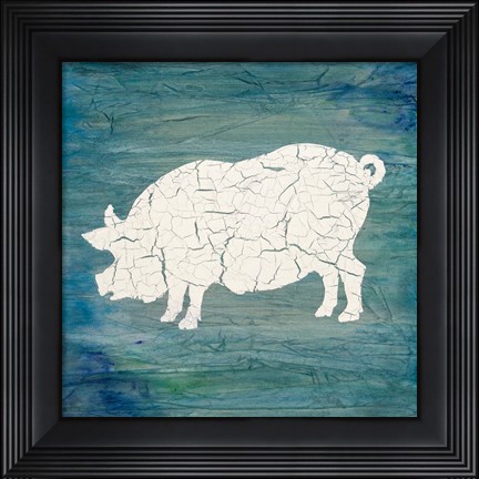 Framed Farm Pig Print