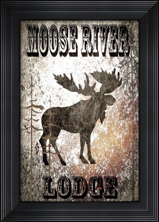 Framed Lodge Moose River Lodge Print
