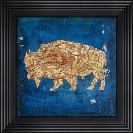 Framed Lodge Pole Pine Bison Print