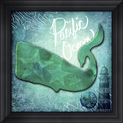 Framed Pacific Ocean Whale Print