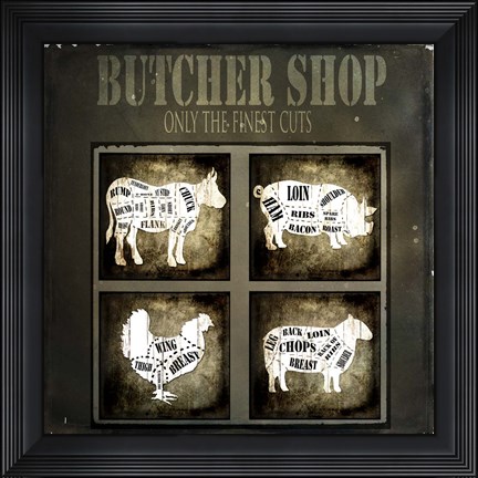Framed Butcher Shop V Print