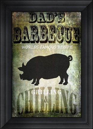 Framed Dad&#39;s BBQ Print