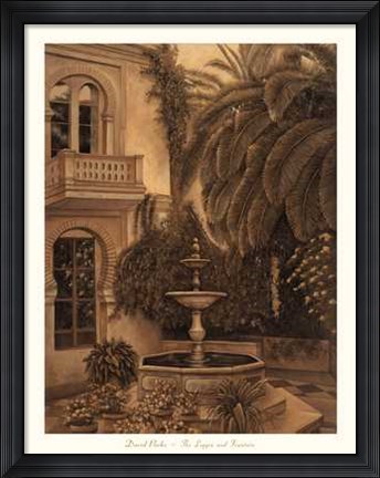 Framed Loggia and Fountain Print