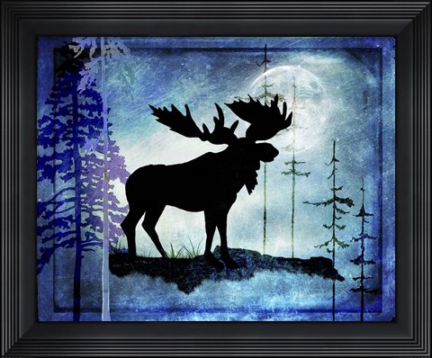 Framed Midnight Moose Print