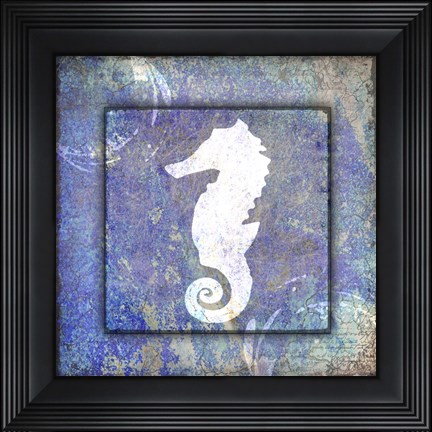 Framed Beach House Sea Horse Print