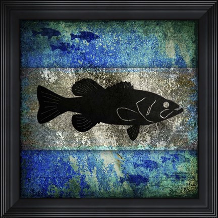 Framed Fishing Rules Bass Print