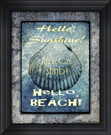 Framed Hello Beach Print