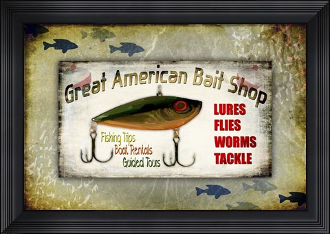Framed Fishing - Bait Shop Print