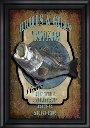 Framed Krills &amp; Gills Tavern Print