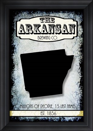 Framed States Brewing Co - Arkansa Print