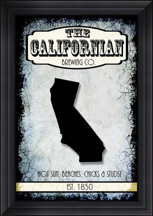 Framed States Brewing Co - California Print