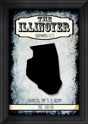 Framed States Brewing Co - Illinois Print