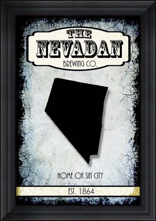 Framed States Brewing Co - Nevada Print