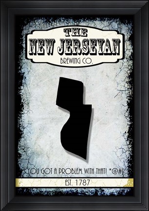 Framed States Brewing Co - New Jersey Print