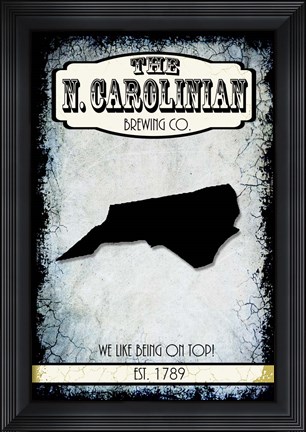 Framed States Brewing Co - North Carolinia Print